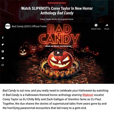Watch SLIPKNOT's Corey Taylor In New Horror Anthology Bad Candy